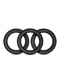 Набор из 3 черных эрекционных колец Black Small Penis Rings - Blush Novelties - в Майкопе купить с доставкой