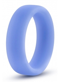 Голубое люминесцентное кольцо Silicone Glo Cock Ring - Blush Novelties - в Майкопе купить с доставкой