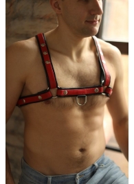 Черно-красная мужская портупея Black-Red - БДСМ Арсенал - купить с доставкой в Майкопе