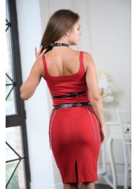 Черно-серебристая портупея-юбка plus size с цепочками - БДСМ Арсенал - купить с доставкой в Майкопе