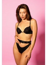 Эффектный черный пояс из лаковой эко-кожи - БДСМ Арсенал - купить с доставкой в Майкопе