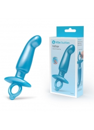 Голубая анальная пробка для массажа простаты Hither Silicone Prostate Plug - 14,3 см. - b-Vibe - в Майкопе купить с доставкой