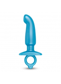 Голубая анальная пробка для массажа простаты Hither Silicone Prostate Plug - 14,3 см. - b-Vibe - в Майкопе купить с доставкой