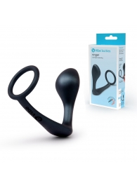 Черное эрекционное кольцо со стимулятором простаты Ringer Cock Ring   Plug - b-Vibe - в Майкопе купить с доставкой