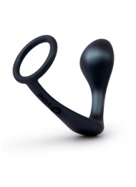 Черное эрекционное кольцо со стимулятором простаты Ringer Cock Ring   Plug - b-Vibe - в Майкопе купить с доставкой