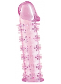 Розовая насадка на пенис с шипами - 12,5 см. - A-toys - в Майкопе купить с доставкой