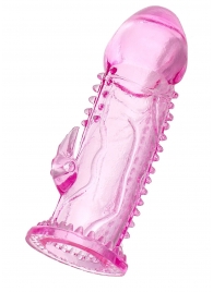 Розовая насадка на пенис с шипиками и коготком - 13,5 см. - A-toys - в Майкопе купить с доставкой