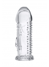Прозрачная насадка на пенис с шипиками и коготком - 13,5 см. - A-toys - в Майкопе купить с доставкой