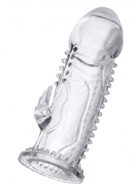 Прозрачная насадка на пенис с шипиками и коготком - 13,5 см. - A-toys - в Майкопе купить с доставкой