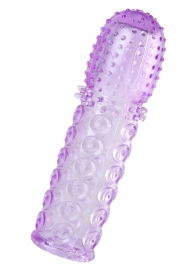 Фиолетовая рельефная насадка на пенис - 13,5 см. - A-toys - в Майкопе купить с доставкой