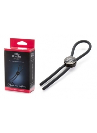 Тёмно-серое эрекционное кольцо с зажимом Again and Again Adjustable Cock Ring - Fifty Shades of Grey - в Майкопе купить с доставкой
