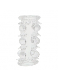 Прозрачная насадка на пенис с шипами и бугорками JELLY JOY LUST CLUSTER CLEAR - Dream Toys - в Майкопе купить с доставкой