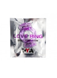 Фиолетовое виброкольцо с двумя вибропульками - Toyfa Basic - в Майкопе купить с доставкой