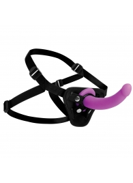 Лиловый поясной страпон Navigator Silicone G-Spot Dildo with Harness - 17,8 см. - XR Brands - купить с доставкой в Майкопе