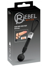Черное эрекционное лассо с шариком-утяжелителем Heavy Rope - Orion - в Майкопе купить с доставкой