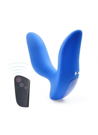 Синий вибромассажер простаты 3,5’’ Remote Control Curve P-spot Massager - 12 см. - Erokay - в Майкопе купить с доставкой