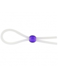 Прозрачное лассо с фиолетовой бусиной SILICONE COCK RING WITH BEAD LAVENDER - NMC - в Майкопе купить с доставкой
