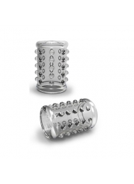 Прозрачная насадка на пенис с шишечками STAY HARD COCK SLEEVE 02 CLEAR - Blush Novelties - в Майкопе купить с доставкой