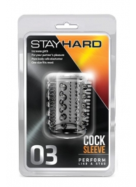 Прозрачная насадка с шипами и шишечками STAY HARD COCK SLEEVE 03 CLEAR - Blush Novelties - в Майкопе купить с доставкой