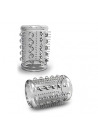 Прозрачная насадка с шипами и шишечками STAY HARD COCK SLEEVE 03 CLEAR - Blush Novelties - в Майкопе купить с доставкой