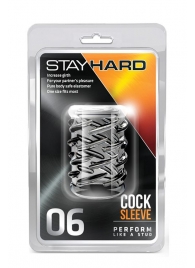 Прозрачная насадка с объёмными чёрточками STAY HARD COCK SLEEVE 06 CLEAR - Blush Novelties - в Майкопе купить с доставкой