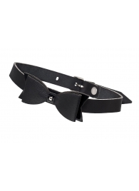 Черный кожаный чокер с бабочкой - Pecado - купить с доставкой в Майкопе