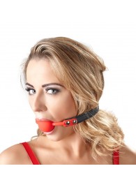 Силиконовый кляп-шар на чёрных ремешках Red Gag silicone - Orion - купить с доставкой в Майкопе