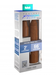 Коричневая насадка на член 2  Silicone X-tension - 20,3 см. - Pipedream - в Майкопе купить с доставкой