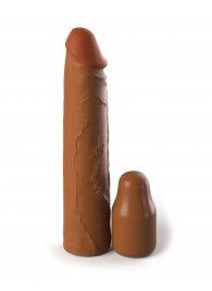 Коричневая насадка на член 2  Silicone X-tension - 20,3 см. - Pipedream - в Майкопе купить с доставкой