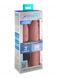 Телесная вибронасадка на член 3  Vibrating Mega X-tension with Remote - 22,9 см. - Pipedream - в Майкопе купить с доставкой
