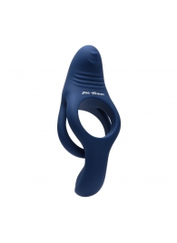 Синее эрекционное виброкольцо с двойным подхватом мошонки Ring Around The Rosy - Zero Tolerance - в Майкопе купить с доставкой