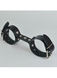 Черные кожаные наручники-фиксатор - Sitabella - купить с доставкой в Майкопе