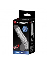 Прозрачная насадка на пенис с ребрышками и подхватом мошонки - Baile - в Майкопе купить с доставкой