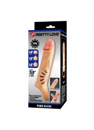 Телесная удлиняющая насадка на пенис с подхватом мошонки - Baile - в Майкопе купить с доставкой