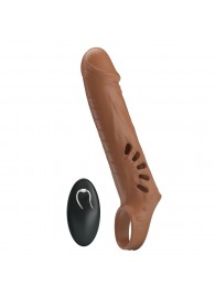 Коричневая вибронасадка с подхватом мошонки и пультом ДУ - Baile - в Майкопе купить с доставкой