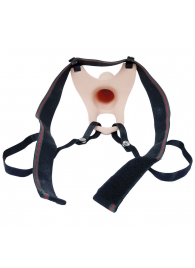 Телесный полый страпон на ремешках - 16,5 см. - Boys of Toys - купить с доставкой в Майкопе