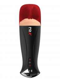 Телесный мастурбатор-вагина в черной колбе с вибрацией Fuck-O-Matic Pro XL - Pipedream - в Майкопе купить с доставкой