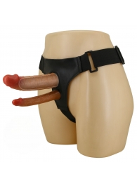 Темно-бежевый фаллопротез для двойного проникновения - 17,5 см. - Baile - купить с доставкой в Майкопе