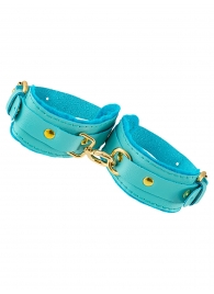 Голубые двуслойные кожаные оковы - Pecado - купить с доставкой в Майкопе