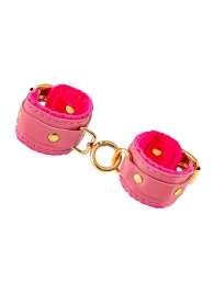 Розовые двуслойные кожаные оковы - Pecado - купить с доставкой в Майкопе