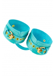 Голубые однослойные кожаные оковы - Pecado - купить с доставкой в Майкопе