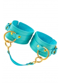 Голубые однослойные кожаные оковы - Pecado - купить с доставкой в Майкопе