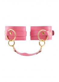 Розовые однослойные кожаные оковы - Pecado - купить с доставкой в Майкопе