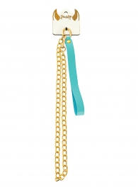 Голубой кожаный поводок с карабином для ошейника - 80 см. - Pecado - купить с доставкой в Майкопе