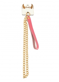 Розовый кожаный поводок с карабином для ошейника - 80 см. - Pecado - купить с доставкой в Майкопе