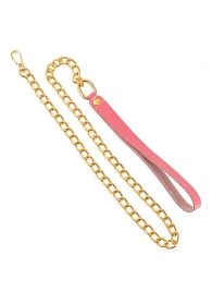 Розовый кожаный поводок с карабином для ошейника - 80 см. - Pecado - купить с доставкой в Майкопе