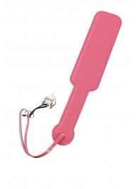 Розовый кожаный пэддл - 37 см. - Pecado - купить с доставкой в Майкопе