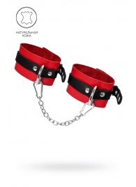 Красно-черные мягкие оковы с одним ремешком и люверсами - Pecado - купить с доставкой в Майкопе