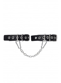 Черные оковы из одного ремешка с люверсами - Pecado - купить с доставкой в Майкопе