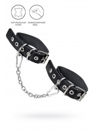Черные оковы из одного ремешка с люверсами - Pecado - купить с доставкой в Майкопе
